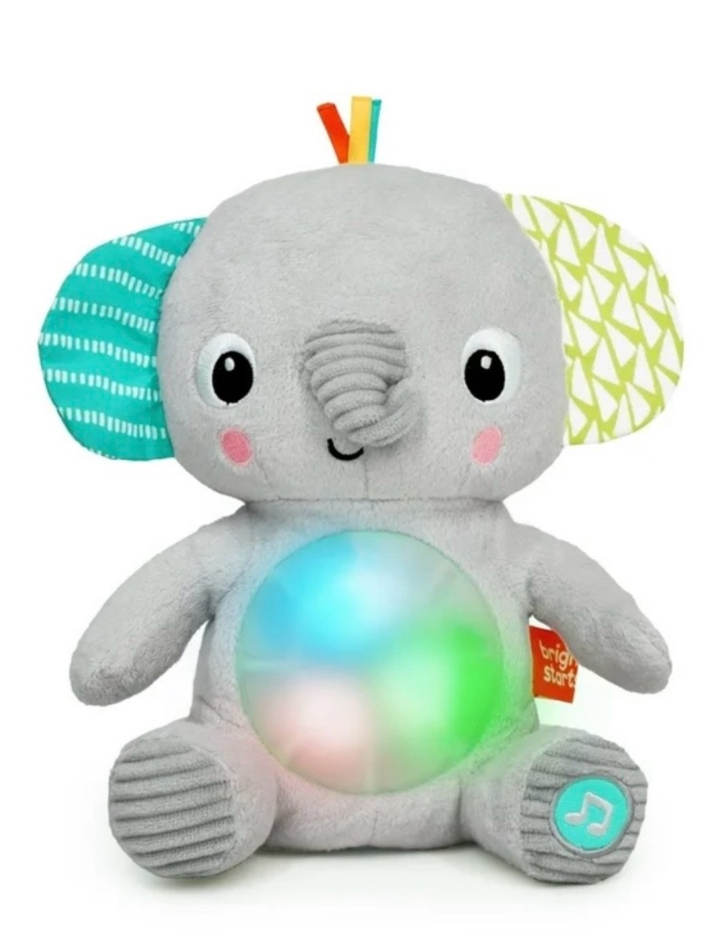 Bright starts Hug a bye interactive musical elephant  9x9x4 inches